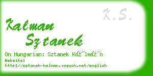 kalman sztanek business card